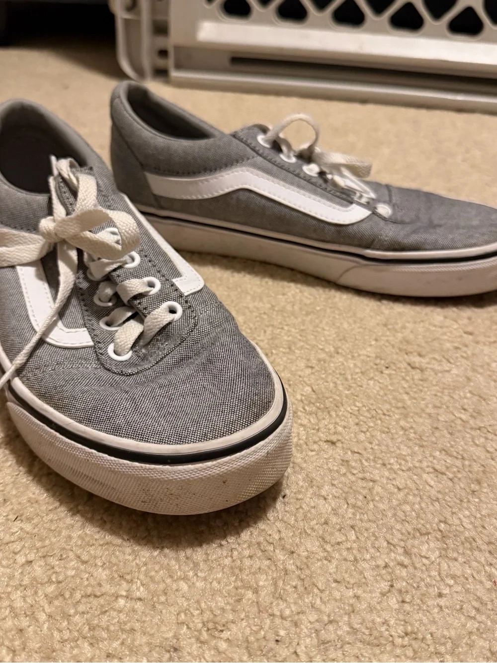 Vans Kids Gray Low-Top Canvas Sneakers